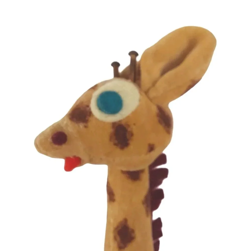 Vtg 50s Plush Giraffe Japan Big Eyes Handmade Fancy Animal